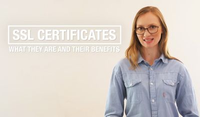 a screenshot of the video which has a women talking about ssl certificates