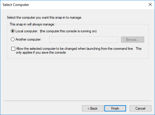 Snap In Local Computer