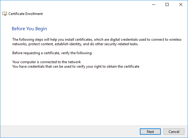 Certificate Enrollment Window