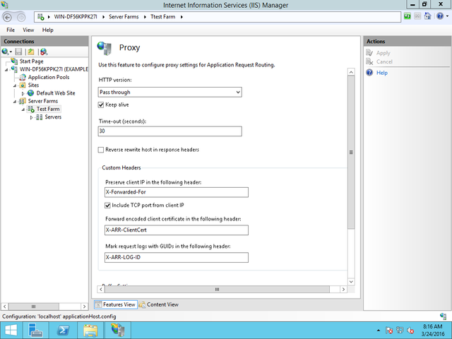 server farms iis proxy setup