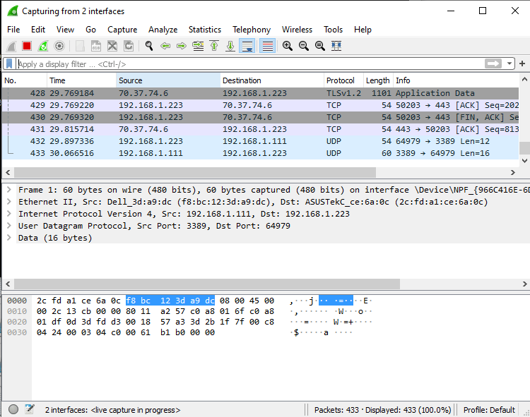 Wireshark capture SSL TLS Traffic