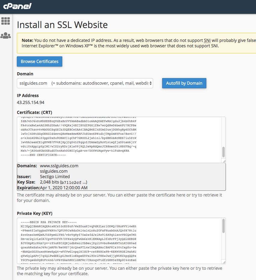 GoDaddy Install SSL Certificate