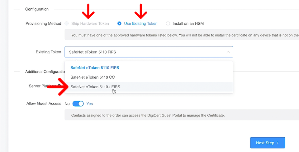 Selection of provisioning method