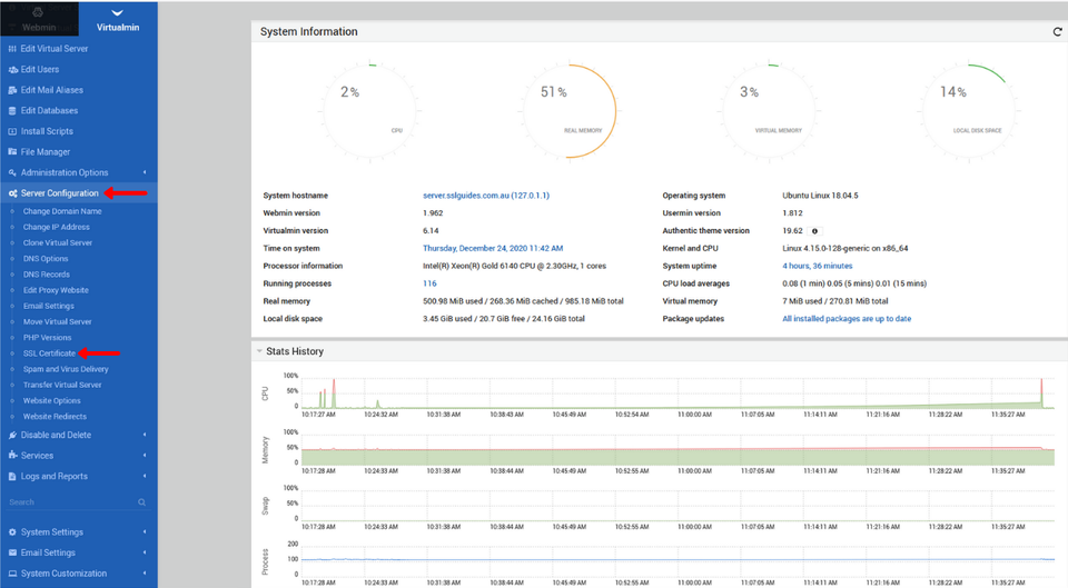 webmin server ssl configuration